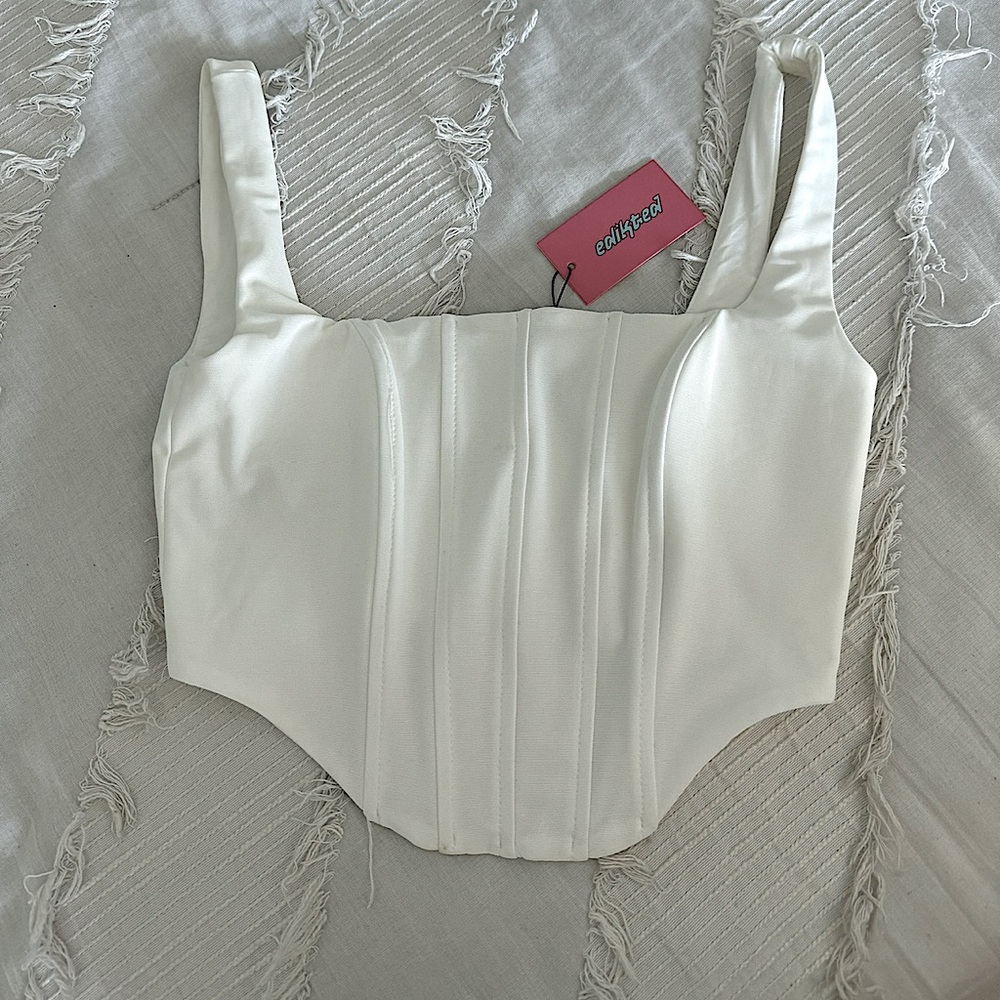 Edikted white corset tank